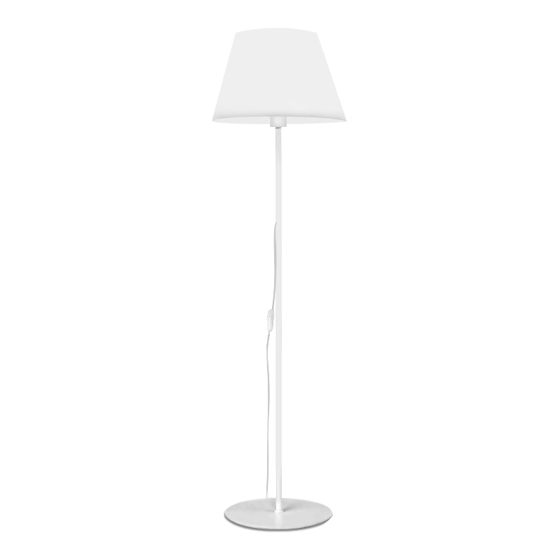 GP029-01822-0 Φωτιστικό δαπέδου Vilo Megapap E27 μεταλλικό - ύφασμα Pvc χρώμα λευκό Ø35x152εκ. - Image 1