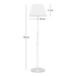 Φωτιστικό δαπέδου Vilo Megapap E27 μεταλλικό - ύφασμα Pvc χρώμα λευκό Ø35x152εκ. - Image 3