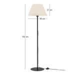 Φωτιστικό δαπέδου Vilo Megapap E27 μεταλλικό - ύφασμα Pvc χρώμα μαύρο - λευκό Ø35x152εκ. - Image 3