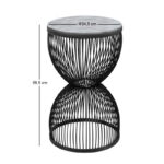 Τραπεζάκι βοηθητικό Stella Megapap μεταλλικό - Mdf χρώμα μαύρο - λευκό εφέ μαρμάρου Ø34,5x56,5εκ. - Image 3