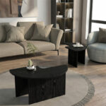 Τραπεζάκι σαλονιού σετ 2 τμχ Dorena Megapap χρώμα sencron black Ø90x41,7εκ. - Image 6