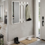 Κρεμάστρα τοίχου με καθρέπτη Folin Megapap χρώμα λευκό 90x4x90εκ. - Image 3