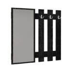 Κρεμάστρα τοίχου με καθρέπτη Folin Megapap χρώμα sencron black 90x4x90εκ. - Image 4