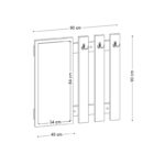 Κρεμάστρα τοίχου με καθρέπτη Folin Megapap χρώμα sencron black 90x4x90εκ. - Image 5