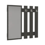 Κρεμάστρα τοίχου με καθρέπτη Folin Megapap χρώμα ανθρακί 90x4x90εκ. - Image 4