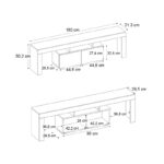 Έπιπλο τηλεόρασης Woodra Megapap χρώμα travertine 180x31,3x50,2εκ. - Image 11