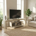 Έπιπλο τηλεόρασης Woodra Megapap χρώμα travertine 180x31,3x50,2εκ. - Image 5