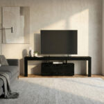 Έπιπλο τηλεόρασης Woodra Megapap χρώμα sencron black 180x31,3x50,2εκ. - Image 3