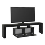 Έπιπλο τηλεόρασης Woodra Megapap χρώμα sencron black 180x31,3x50,2εκ. - Image 8