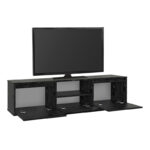 Έπιπλο τηλεόρασης Lumbera Megapap χρώμα sencron black 160x29,5x42εκ. - Image 8