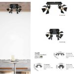 GU12015A-4R (x2) Mystik Packet Metal black ceiling lamp with rotating heads+