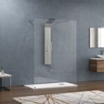 Σταθερό διαχωριστικό ντουζιέρας με διάφανο κρύσταλλο WALKIN 3 Cromo KARAG 168x200cm