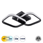 GLOBOSTAR® NORA 61061 Μοντέρνο Φωτιστικό Οροφής LED 22W 2640lm 300° AC 220-240V IP20 Ρυθμιζόμενο Λευκό CCT με On/Off 2700K/4500K/6000K - Lumileds SMD Chip - Μαύρο Ματ - Μ40 x Π24 x Υ7cm - 3 Χρόνια Εγγύηση - Image 2