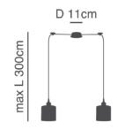 SE21-BR-10-BL2-SH2  MAGNUM BRONZE Grey Shade Pendant+ - Image 2