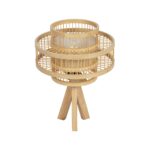 GLOBOSTAR® TULUM 01991 Boho Επιτραπέζιο Φωτιστικό Πορτατίφ με Ντουί 1 x E27 AC 220-240V IP20 - Μπεζ - Μ30 x Π30 x Υ41cm