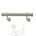 κουπαστή τοίχου inox Φ35 ασημί με στηρίγματα για σκάλα