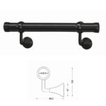 κουπαστή σκάλας Φ35 μαύρη με στηρίγματα