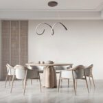 GLOBOSTAR® SPIRALE 61287 Μοντέρνο Κρεμαστό Φωτιστικό Οροφής LED 75W 8400lm 300° AC 220-240V IP20 Ρυθμιζόμενο Λευκό CCT με Χειριστήριο από 2700K έως 6000K Dimmable - Lumileds SMD Chip - Καφέ Ματ - Μ72 x Π25 x Υ30cm - 3 Χρόνια Εγγύηση - Image 9