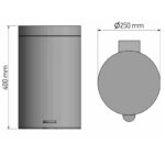 Χαρτοδοχείο Μπάνιου 12Lt Δαπέδου Inox 304 Soft Closing Ø25x40cm - Image 2