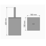 Χαρτοδοχείο Μπάνιου Δαπέδου σχεδιο Τετράγωνο 18x18x40cm