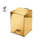 Χαρτοδοχείο Μπάνιου Τετράγωνο Gold 24K polished Soft Close Δαπέδου 18x25x26.5cm