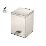 Χαρτοδοχείο Μπάνιου Τετράγωνο Nickel brushed Soft Close Δαπέδου 18x25x26.5cm