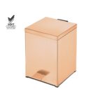 Χαρτοδοχείο Μπάνιου Τετράγωνο Rose Gold 24K brushed Soft Close Δαπέδου 18x25x26.5cm