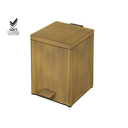 Χαρτοδοχείο Μπάνιου Τετράγωνο Bronze Mat Soft Close Δαπέδου 18x25x26.5cm
