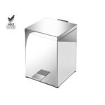 Χαρτοδοχείο Μπάνιου Τετράγωνο Inox -Chrome Soft Close Δαπέδου 18x25x26.5cm
