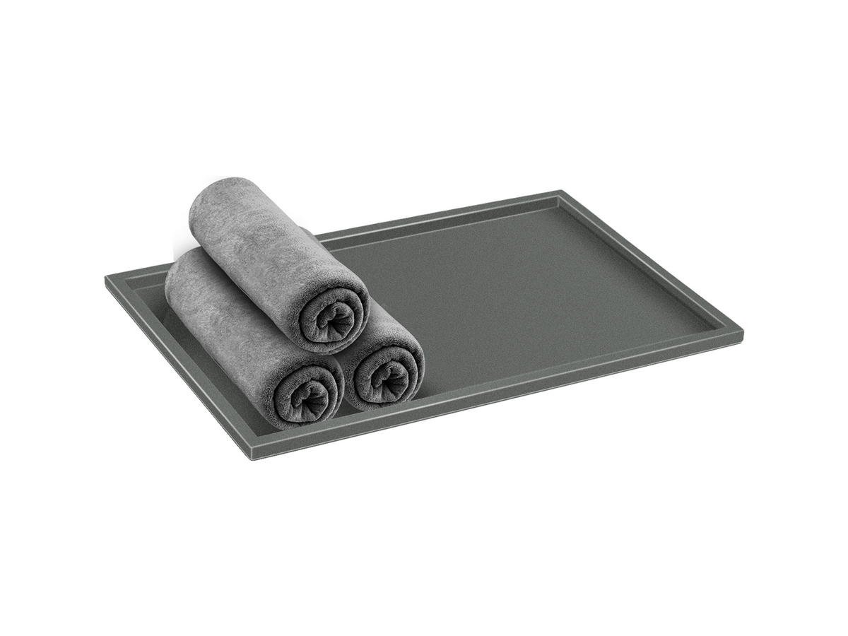 00136-Μ118 Guest Towel Tray Ανθρακί Grain SANCO - Image 1