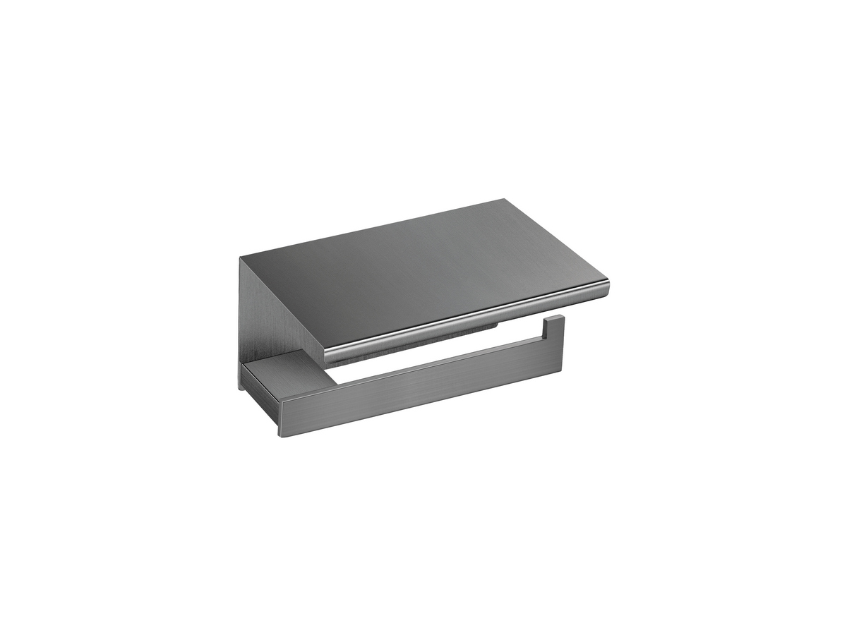 120407-PVD-05BR Toilet Roll Holder with cover PVD Gun Metal Brushed SANCO - Image 1