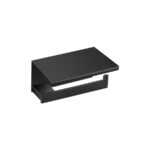Toilet Roll Holder with cover Μαύρο Ματ SANCO