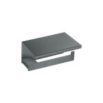 Toilet Roll Holder with cover Ανθρακί Grain SANCO