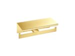 Double Toilet Roll Holder with cover PVD Golden Brass Brushed SANCO