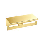 Double Toilet Roll Holder with cover PVD Golden Brass Brushed SANCO