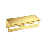 Double Toilet Roll Holder with cover PVD Golden Brass Polished SANCO