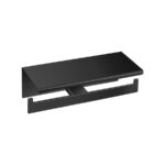 Double Toilet Roll Holder with cover Μαύρο Ματ SANCO