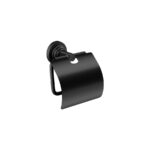 Toilet Roll Holder with cover Μαύρο Ματ SANCO