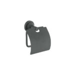 Toilet Roll Holder with cover Ανθρακί Grain SANCO