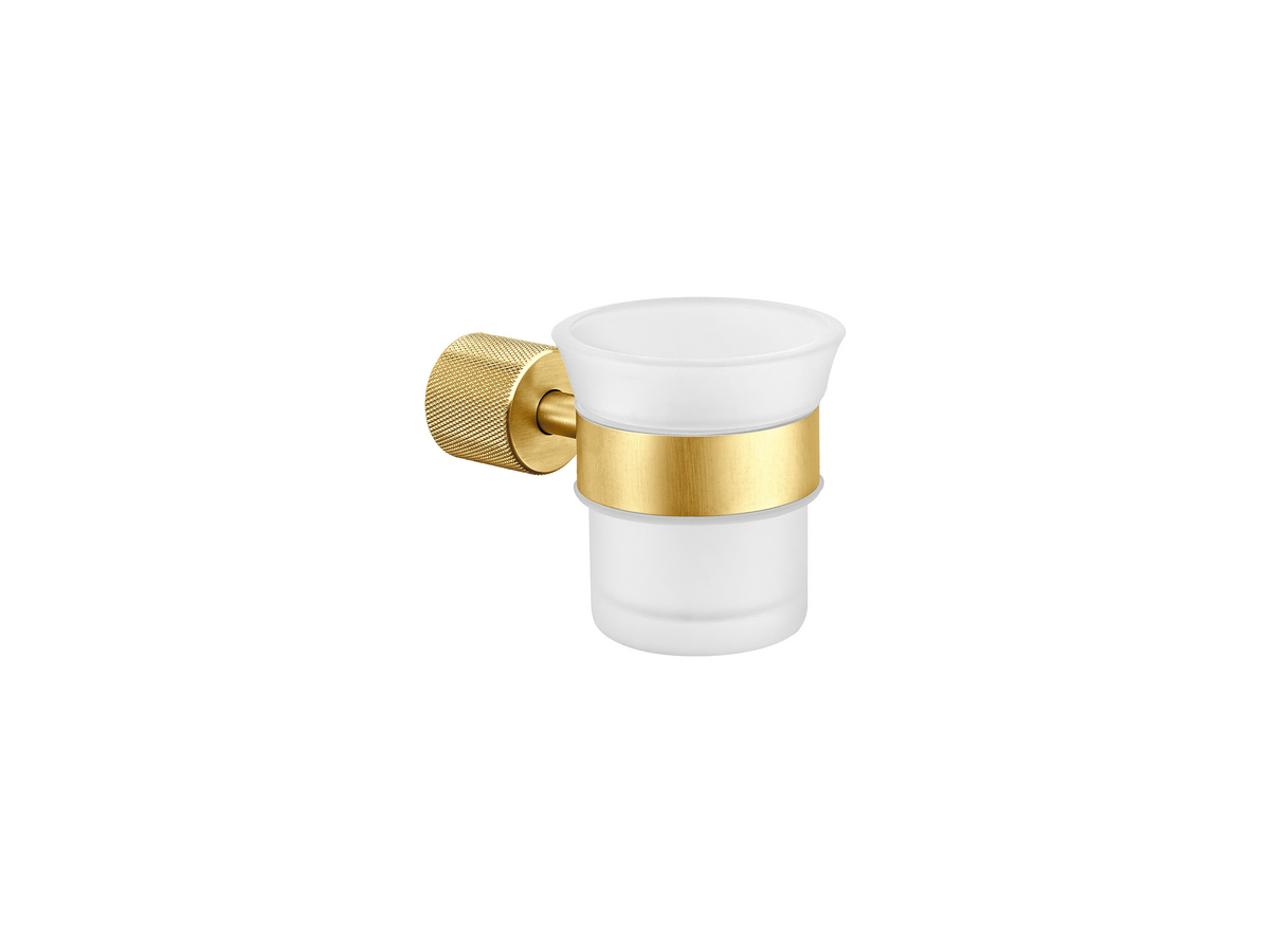 121101-PVD-02BR Glass Holder wall Mounted PVD Golden Brass Brushed SANCO - Image 1