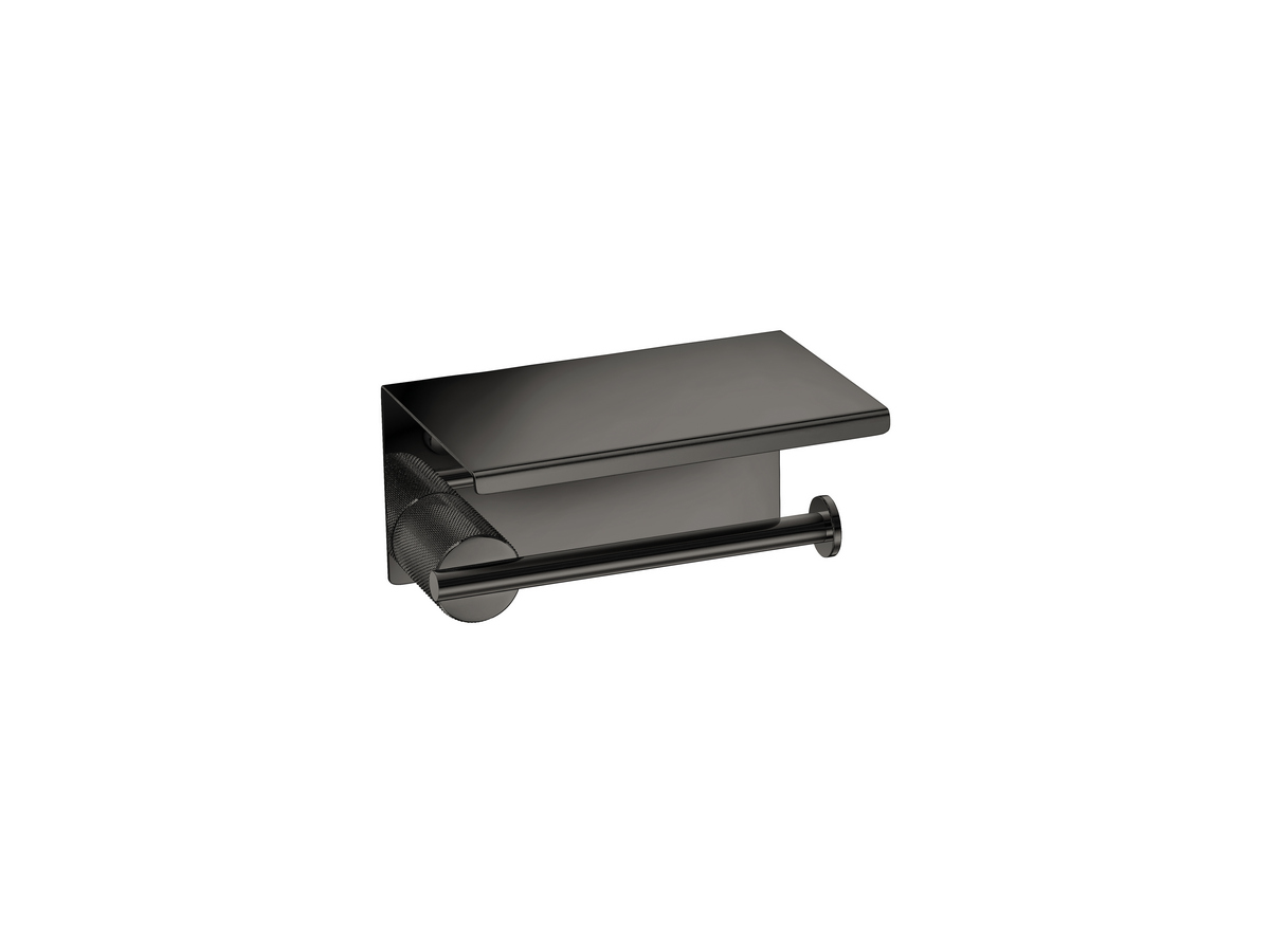 121107-PVD-05PL Toilet Roll Holder with cover PVD Gun Metal Polished SANCO - Image 1