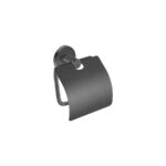 Toilet Roll Holder with cover Σκούρο Γραφίτη SANCO