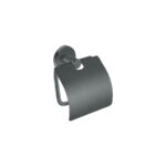 Toilet Roll Holder with cover Ανθρακί Grain SANCO
