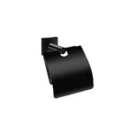Toilet Roll Holder with cover Μαύρο Ματ SANCO
