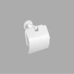 Toilet Roll Holder with cover Λευκό Ματ SANCO