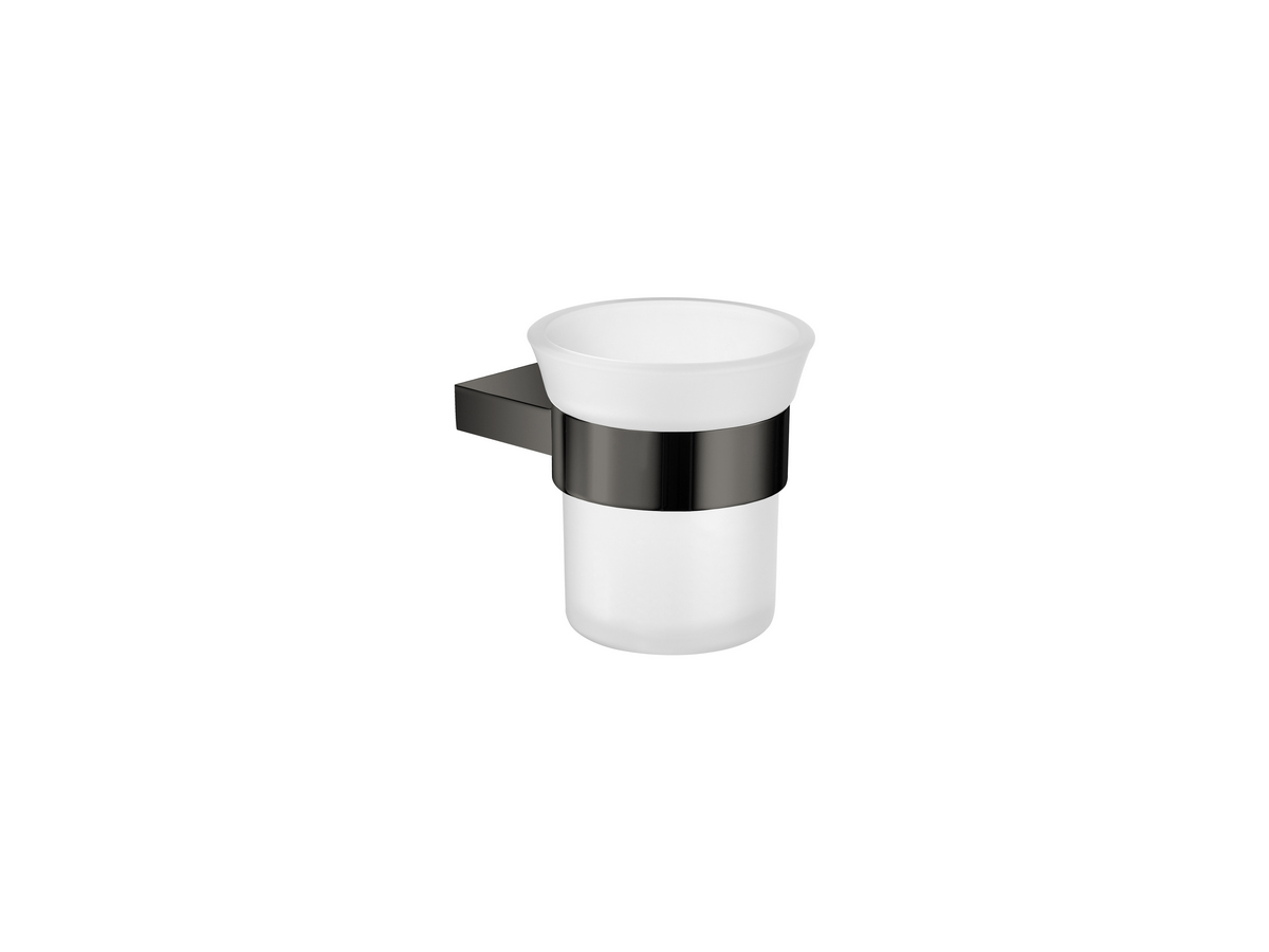 21801-PVD-05PL Glass Holder wall Mounted PVD Gun Metal Polished SANCO - Image 1