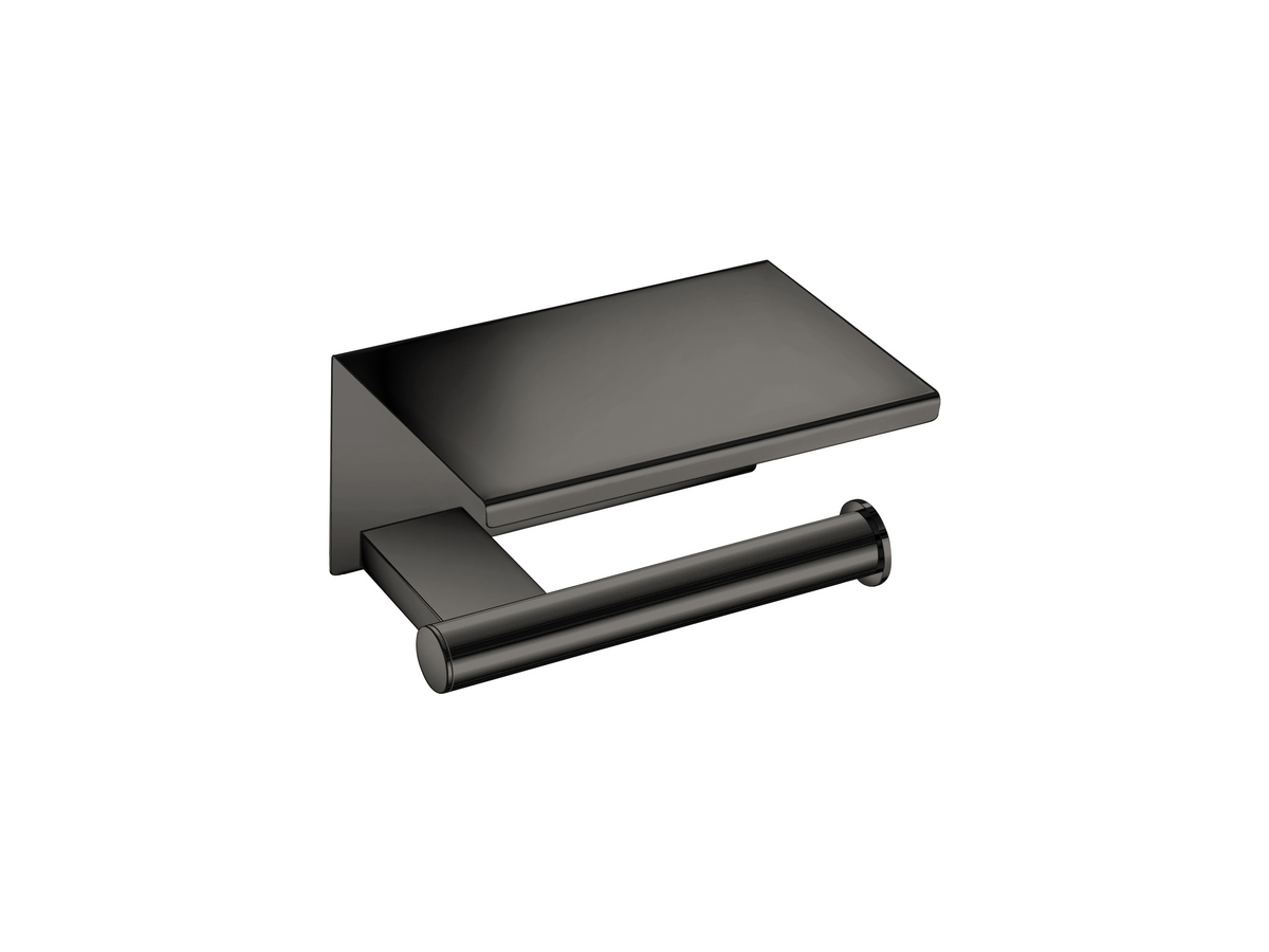 21807-PVD-05PL Toilet Roll Holder with cover PVD Gun Metal Polished SANCO - Image 1