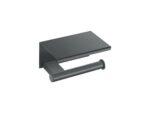 Toilet Roll Holder with cover Ανθρακί Grain SANCO