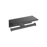 Double Toilet Roll Holder with cover Σκούρο Γραφίτη SANCO