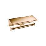Double Toilet Roll Holder with cover PVD Warm Bronze Polished SANCO